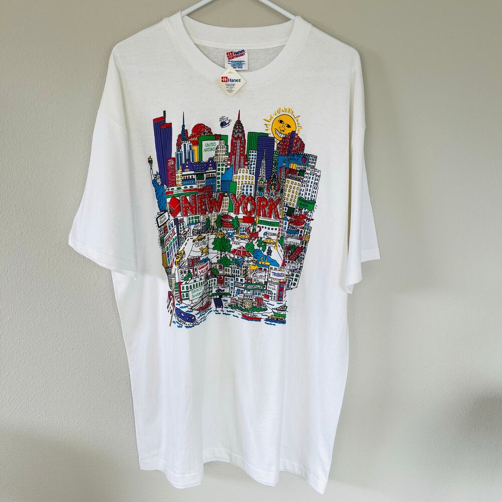 Deadstock 90s VTG New York City Graphic Single Stitch Hanes Tee (XL)